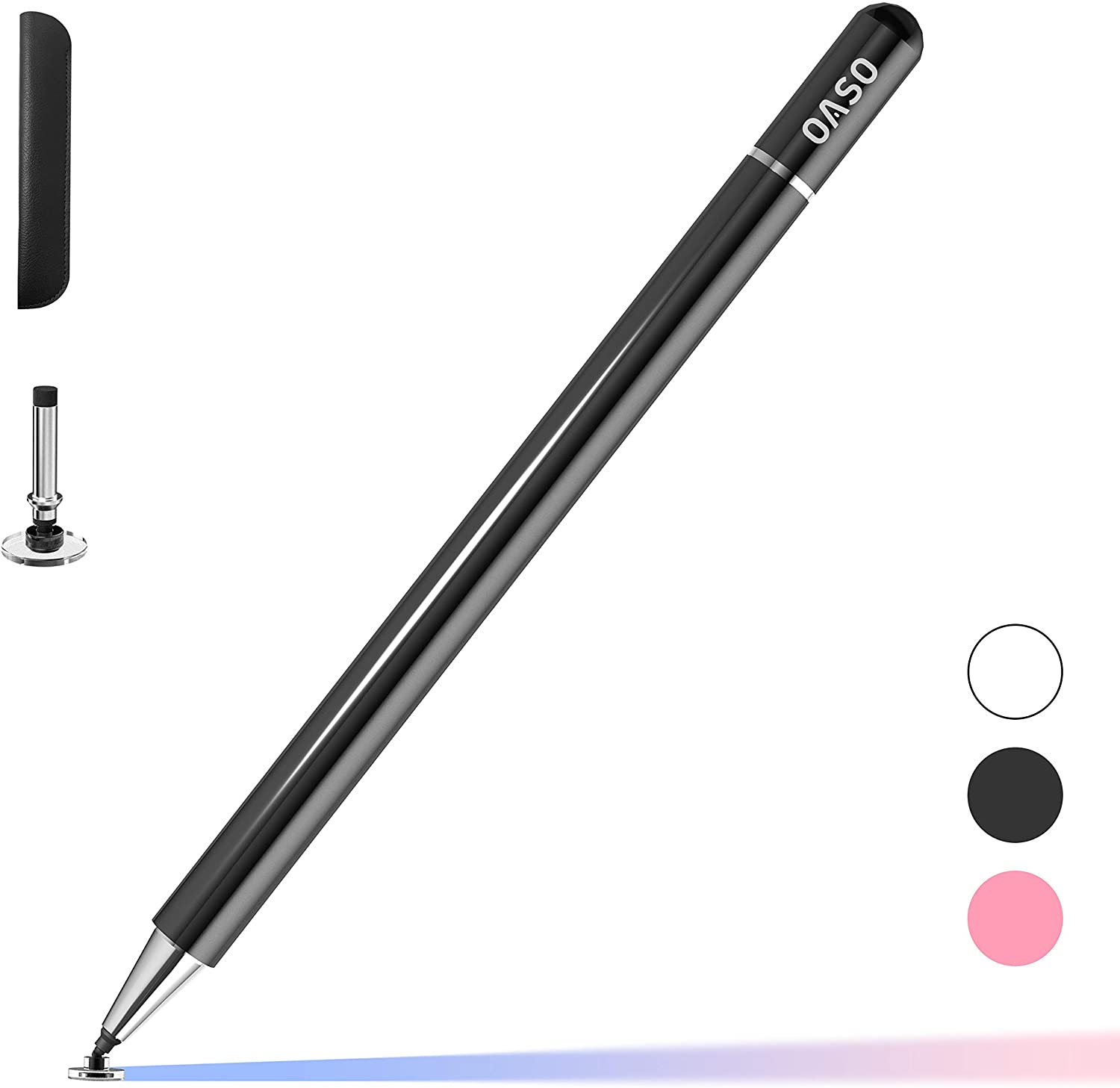 Capacitive Stylus Pen for Tablets with Magnetic Cap & Disc Tip
