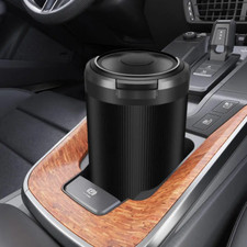 Portable Car Travel Cigarette Ashtray Holder Cup -LED Light Black Color Mini Can
