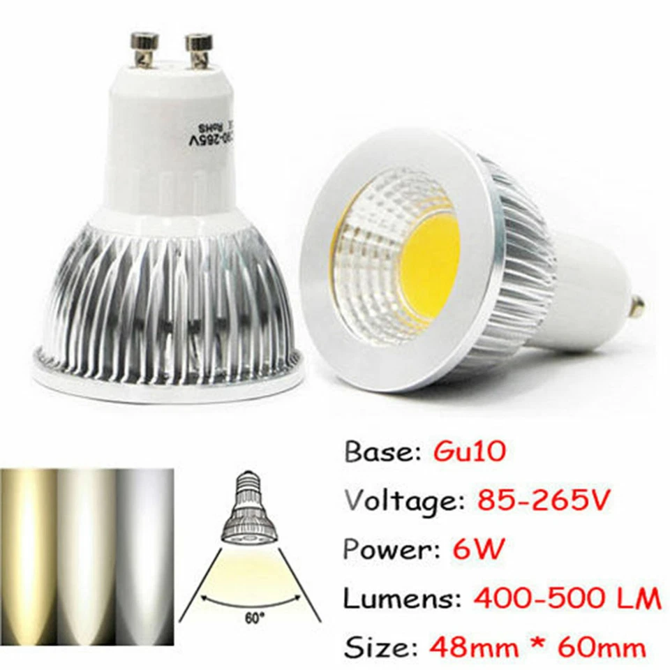 85-265V 110V 220V Dimmable MR16/GU10/E27/6W/9W/12W/LED COB-C Spot Light Bulbs  - Image 2 of 4