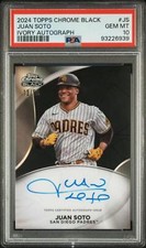 2024 Topps Chrome Black Ivory Juan Soto PSA 10 GEM MINT Auto 13/50 San Diego Pad