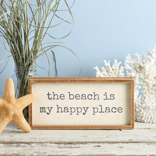The Beach Is My Happy Place Inset Box Sign 12" - Picture 1 of 5