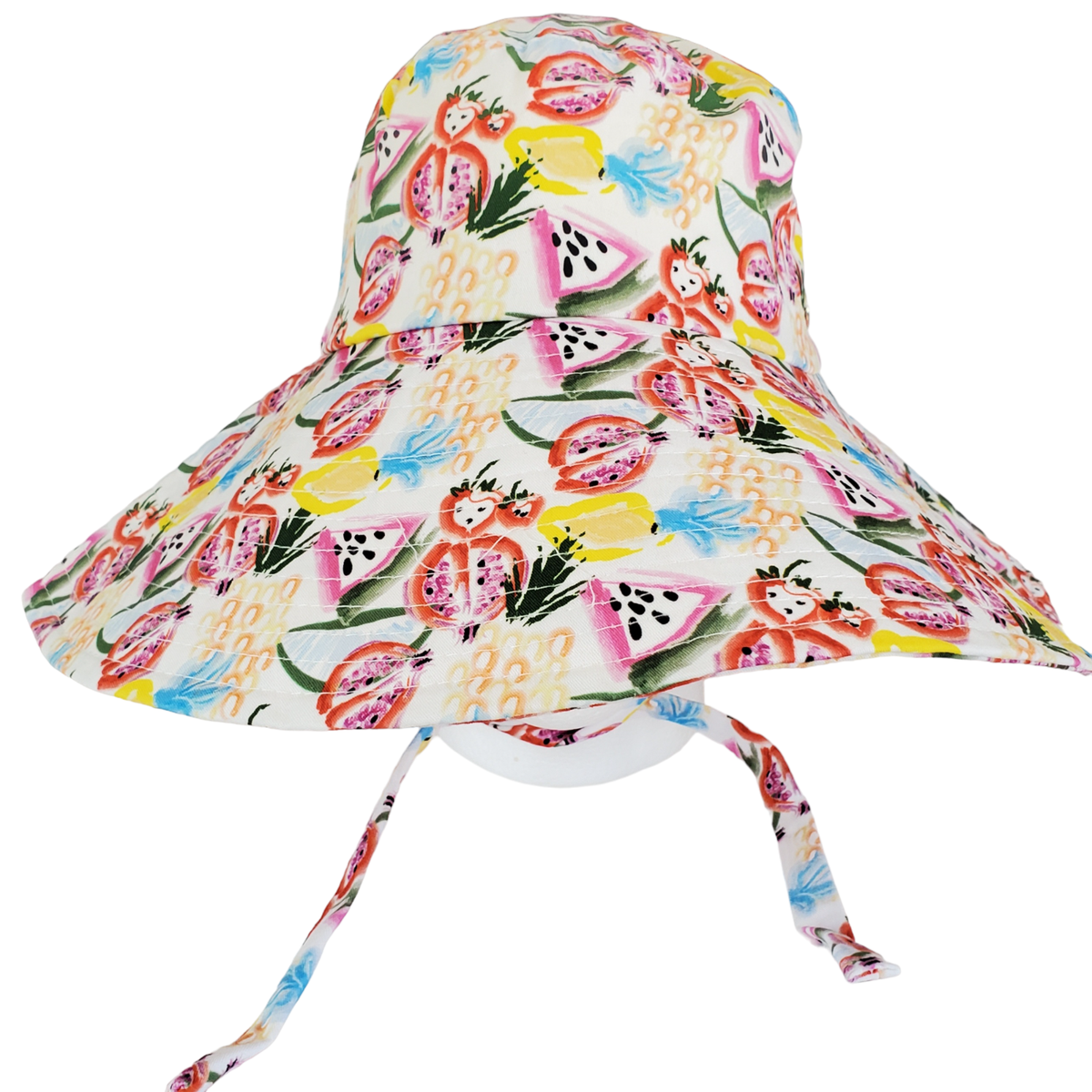 Brand New Steve Madden Large Beach Hat Coral Tropical Fruit Floppy Straps Sun Buy Steve Madden, Steve Madden Womens Braided Sun Hat Online  main image 2