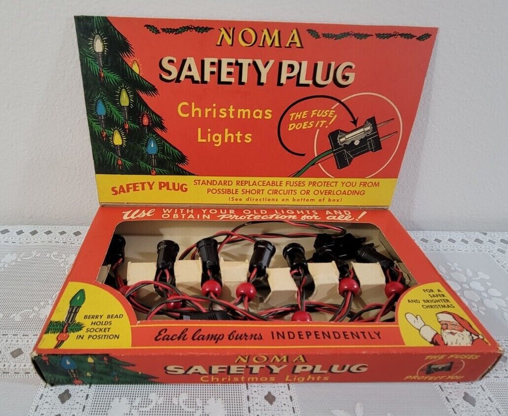 Vintage Noma Christmas Lights Berry Beads Original Box (No Bulbs
