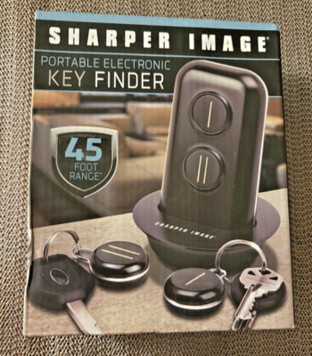 Sharper Image Portable Electronic Key Finder w/ 2 Fobs - 45 Ft Range NEW
