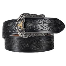 Men's Western Belt Leather Ratchet Belt Cowboy Belt