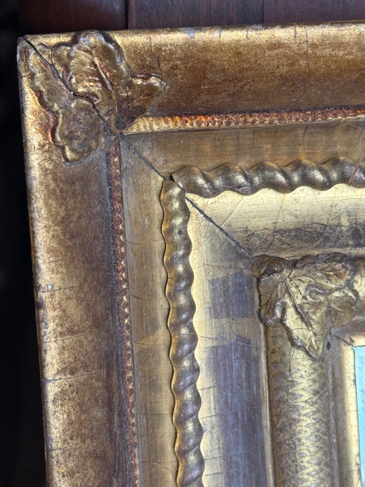 Espejo de salón antiguo federal clásico período dorado decoración fina 1810 americano Foto 2 de 4