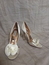 Badgley Mischka White Satin, Womens Shoes, Size 8m