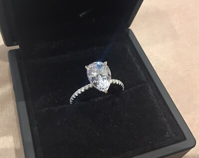 5,5 Karat Lab Created Diamant Verlobungsring mit Platinierung 925 P