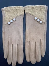 Achiou Womens Size L Winter Touchscreen Cycling Running Traveling Gloves Tan