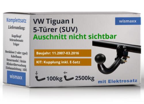 ANHÄNGERKUPPLUNG für VW Tiguan I 07-16 starr WESTFALIA +13pol ESatz ECS - Bild 1 von 3
