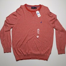 NWT Nautica Luxury Performance Crew Neck Stripe Knit Sweater Men's Size XL A6