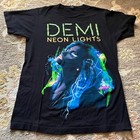2014 Singer/Songwriter Black T-Shirt - Demi Lovato "Neon Lights Tour" Size: M