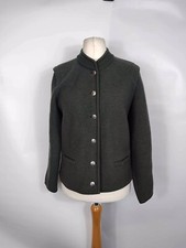 Geiger Of Austria Tyrol Womens Khaki Green Austrian Made Boiled Wool Jacket M