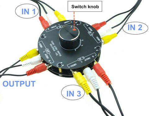 3-Way AV Switch RCA Switcher Video L/R Audio Selector 3 In 1 Out Composite selec - Picture 4 of 8