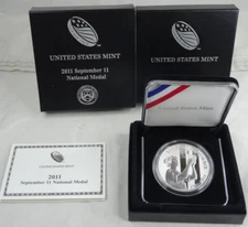 2011-P September 11 Proof Silver National Medal US Mint Commemorative COA OGP