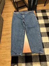 Vintage Carhartt B46DST Mens Size 46x30 Blue Relaxed Tapered Leg Jeans USA Made