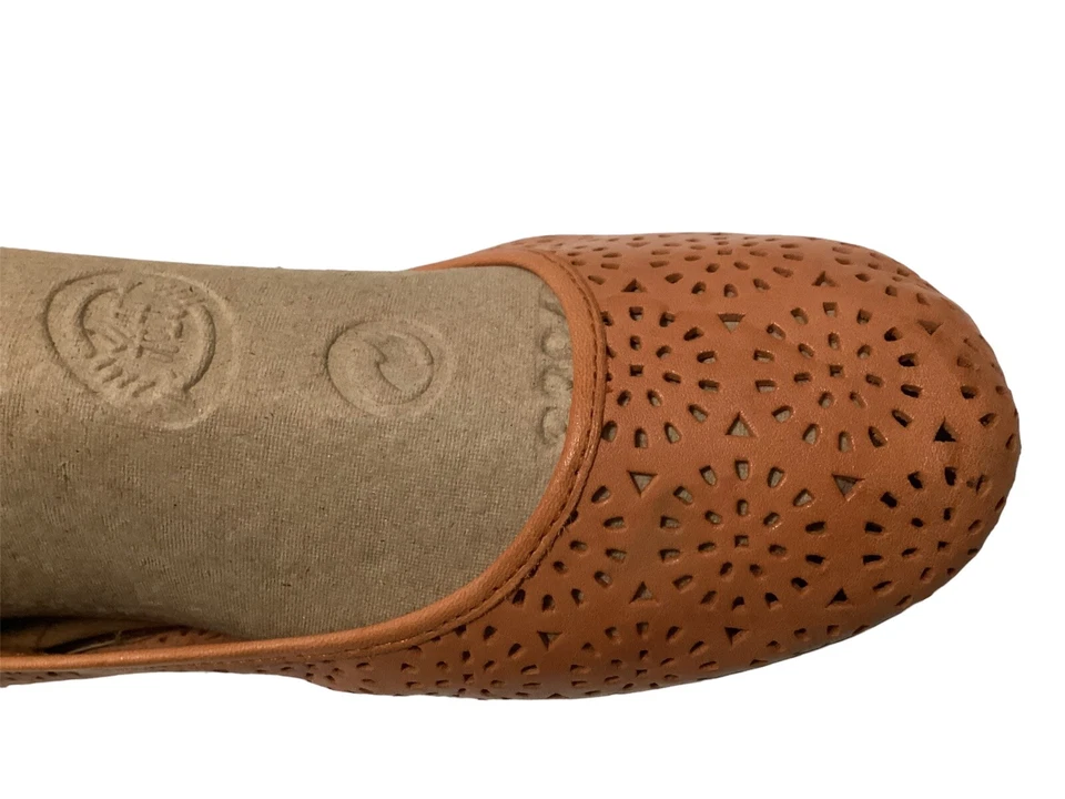 Indigo By Clark’s Tan Leather Bea Flats Size 9.5M #61124 Foto 4 de 4