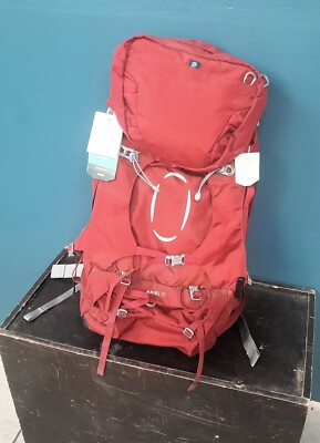 Osprey Packs Ariel 55L Women's Backpacking Hiking Backpack, Red