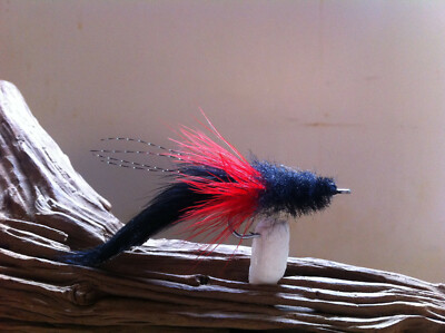 Baby Tarpon Toad Fly (1) Black/Red Fly Mustad 34007 # 2 tarpon,redfish, snook