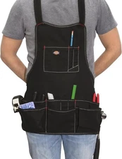 Dickies Black 16 Pocket Bib-Style Carpenter's Craftsmen's Apron Tool Belt 57081