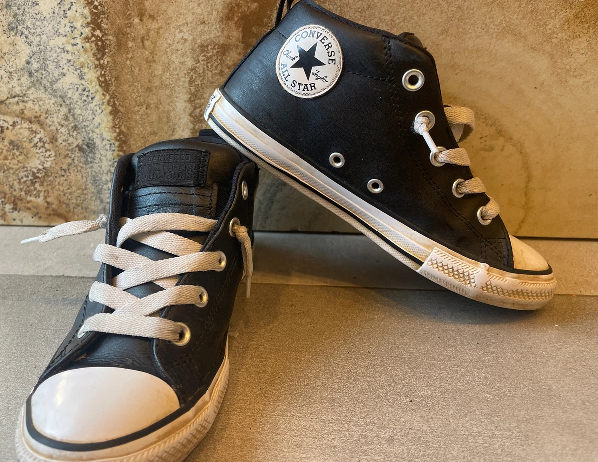 Leather Converse Taylor All Star Boys Kids Shoes US Size 3 Black | eBay