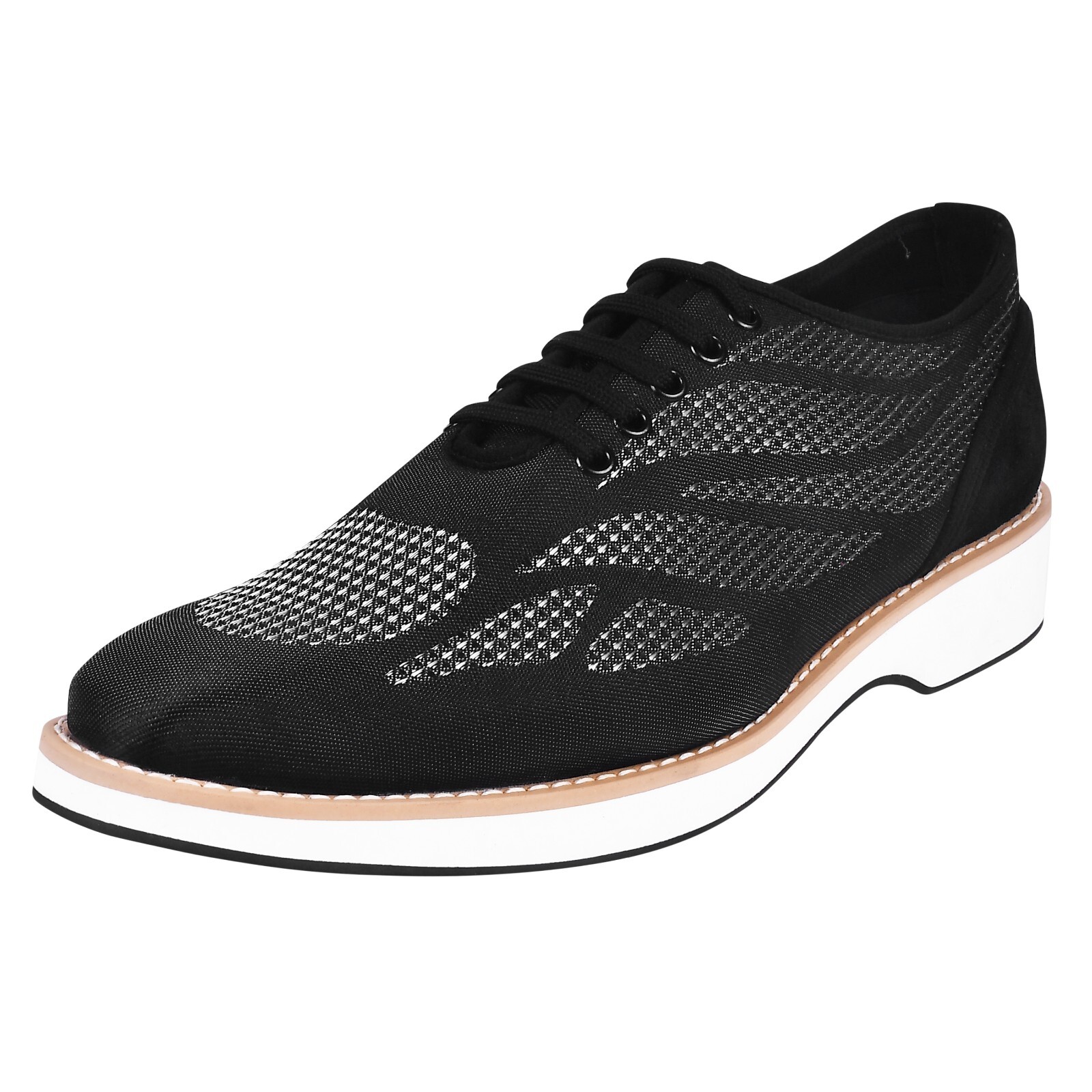 LIBERTYZENO Mens Textile $ Suede Print Lace up Designer Formal Casual Shoes