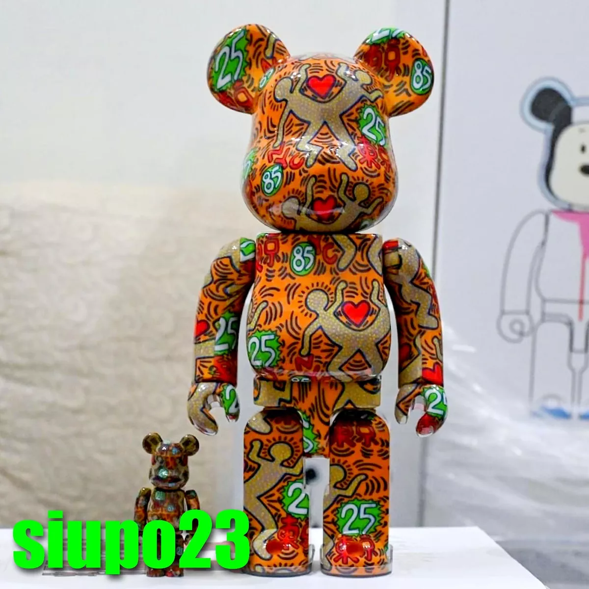 Medicom 400% + 100% Bearbrick ~ BWWT 3 Thailand Be@rbrick Keith Haring