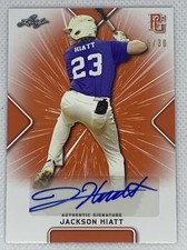 2021 LEAF PERFECT GAME AUTO JACKSON HIATT ORANGE PAPER 5/30