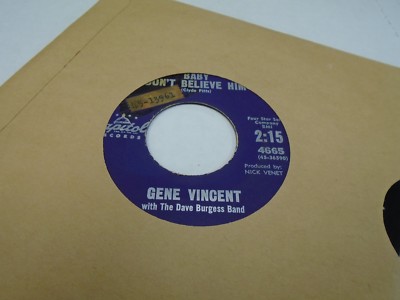 Gene Vincent Baby Don't Believe/Lucky Star 45 RPM Capitol VG
