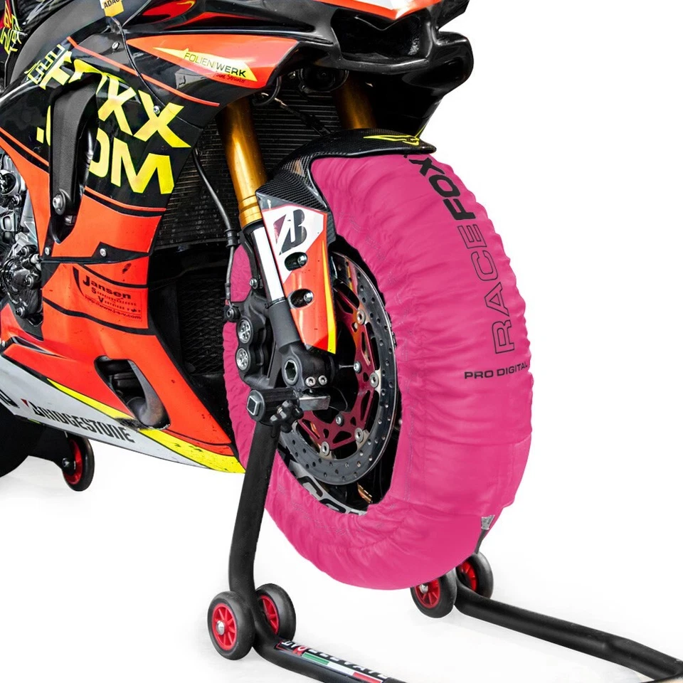 Reifenwärmer PRO DIGITAL bis 99° C SUPERBIKE Tire Warmers pink - Bild 2 von 4