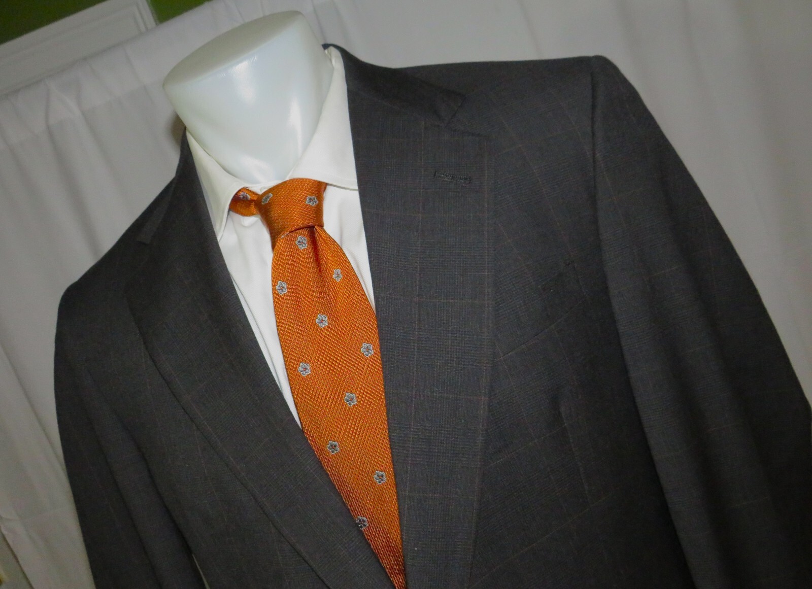 Burberrys' Prorsum Moss Gray Plaid Vintage Two Button Suit 41L image 6