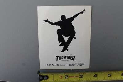 スケートボード Thrasher Vtg Skateboard Sticker THRASHER Skateboard Magazine Skate and Destroy GB4 Vintage