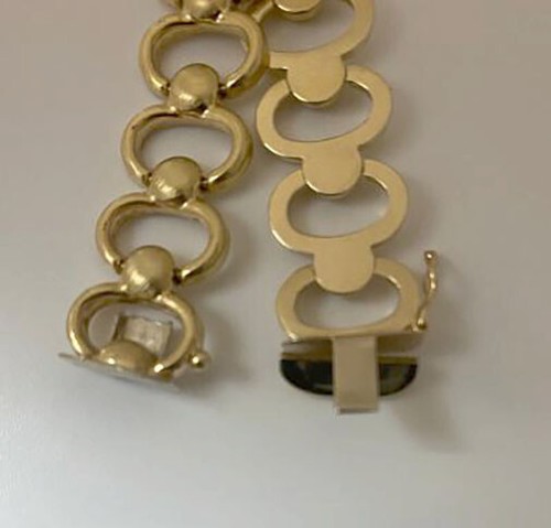Pulsera de eslabones de lujo de oro amarillo de 14k para mujer, 7" hecha en Italia - Imagen 2 de 3