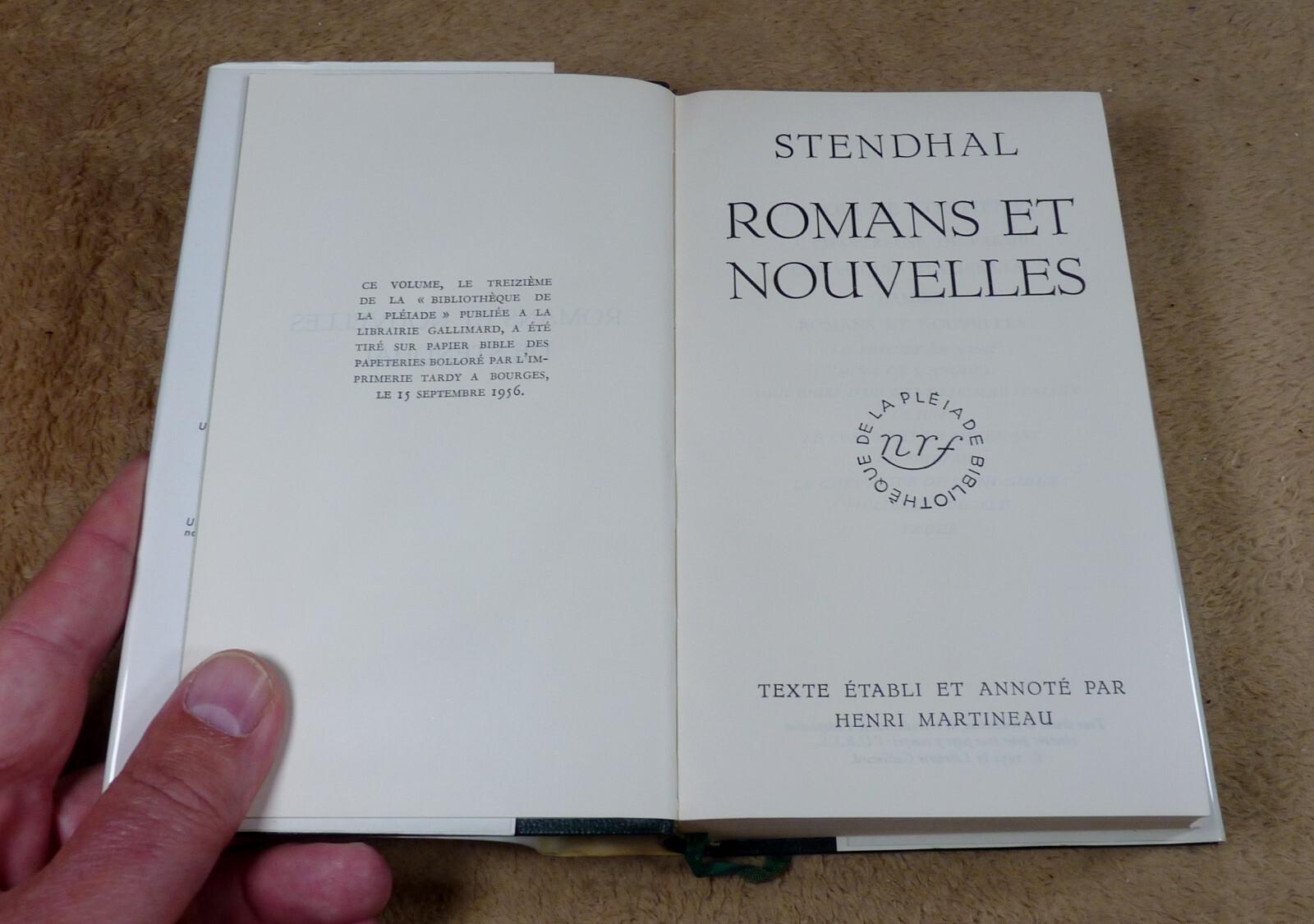 LA PLEIADE : STENDHAL - ROMANS ET NOUVELLES 2 / 1956 | eBay