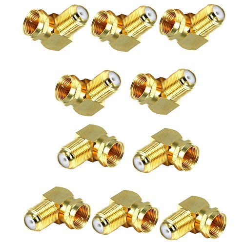20X 90Degree Right Angle Gold Plated F RG59 RG6U Coaxial Coax Connector Adapters - Picture 16 of 18