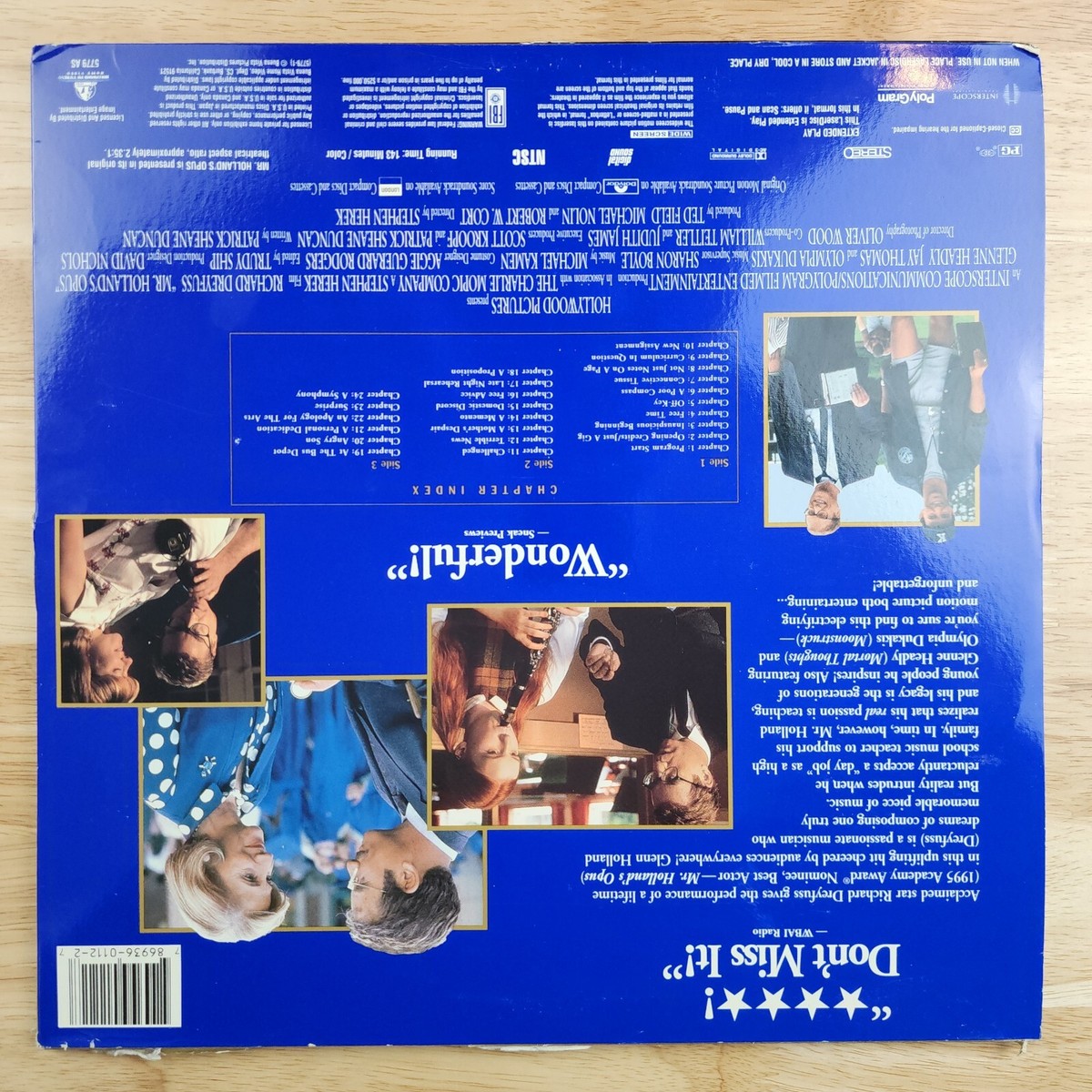 Mr Hollands Opus Laserdisc LD 2 Disc Movie Widescreen Edition