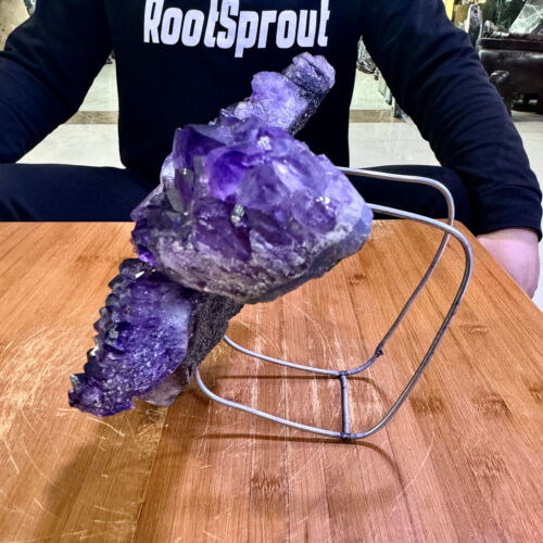 6.8LB Natural Brazilian Amethyst Crystal Point Stone Cluster Quartz Druzy Geode - Picture 5 of 11