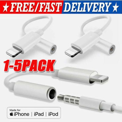 For iPhone Headphone lot Adapter Jack 8Pin to 3.5mm Aux Cord Dongle Converter