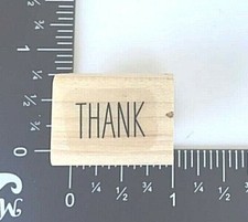 Thank Rubber Stamp Unbranded Small Rare Unused Gratitude Friendship Blessing