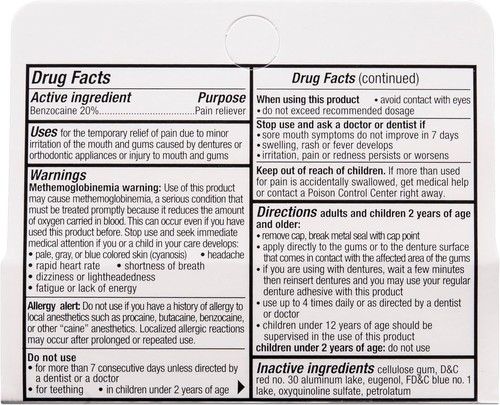 Dental Pain Relieving Cream for Dentures and Braces, Topical Anesthetic, 0.25 Ou - Picture 6 of 11