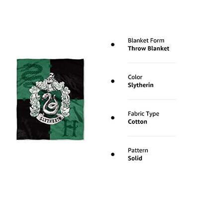  Harry Potter Slytherin House Crest Silk Touch Throw 50 x 60-  Slytherin : Home & Kitchen