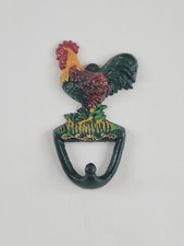 Rooster Cast Iron Towel Key Hook 5.5" Colorful Painted Ornate Unmarked