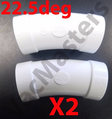 GENUINE Hide A Hose central vacuum HS202142 22.5 deg Rough-In elbow/fitting X2