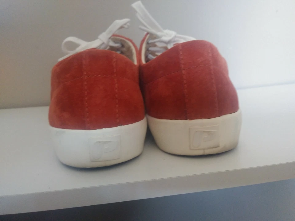 $81 Pointer Hombres Buscador Gamuza (Naranja Quemado/Blanco) Tenis Moda Premium Foto 4 de 4