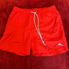 Tommy Bahama Mens Red Swim Trunks Cargo Pocket Mesh Lined Marlin Logo Size Large