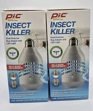 2 PIC IK-UVLED DUAL PURPOSE BUG ZAPPER AND LED LIGHT 195 LUMENS INSECT KILLER 