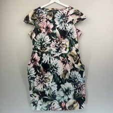 Closet Curves Dress Womens Size 26 Multicoloured Floral Pockets Short Sleeve