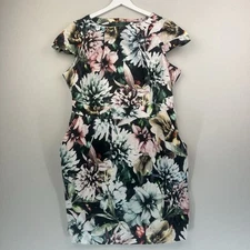 Closet Curves Dress Womens Size 26 Multicoloured Floral Pockets Short Sleeve
