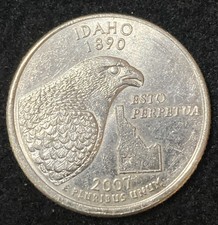 Pièce de monnaie 2007-P Idaho State Quarter Off Center Strike Error/Variété