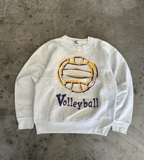 Vintage 90s Eastbay Volleyball crewneck sweatshirt size medium USA made gray
